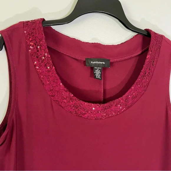 R&M Richards Cocktail Dress Merlot 7387 Sequin Sheath Size 12 Holiday Formal LNC - Picture 4 of 8